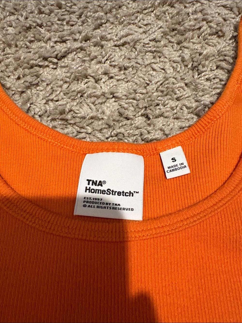 Aritzia Orange Ribbed Cropped Tank - Picture 2 of 2